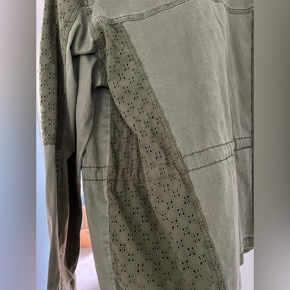 Jessica Simpson Eyelet Stretch Military Style Jacket - Picture 3 of 9